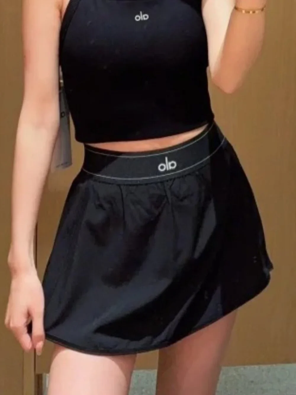 Alo Yoga Match Point Black Tennis Skirt💗Versatile sporty style🏃🏻‍NWT